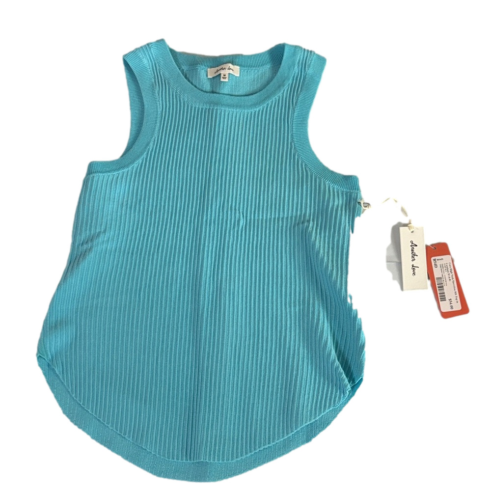 Another Love Light Blue Ribbed Tank Sz M | Casual Summer Layering Top